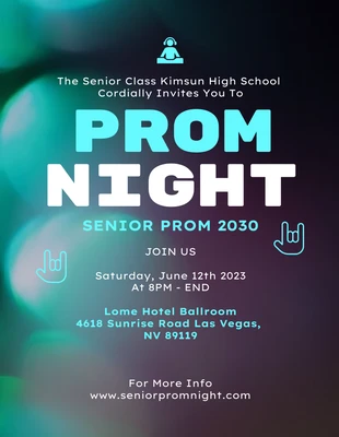 Free  Template: Gradient Modern Prom Night Flyer