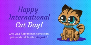 Free  Template: Publicación en Twitter del Día del Gato Gradiente