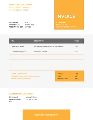 Free  Template: Bright Business Invoice