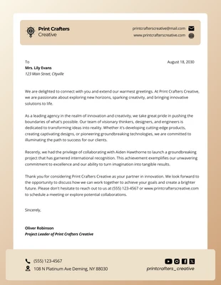 Free  Template: White and Brown Creative Letterhead