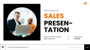 Free  Template: White And Orange Sales Presentation