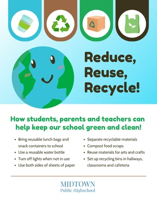 Free  Template: Recycling-Poster für Schulen