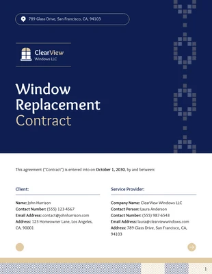 business  Template: Plantilla de contrato de reemplazo de ventanas