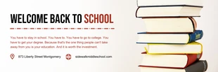Free  Template: White Minimalist Welcome Back To School Banner