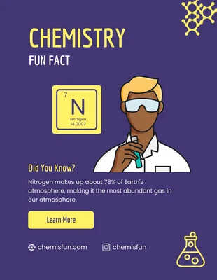 Free  Template: Purple Chemistry Poster Fun Fact Template