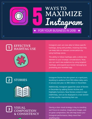 premium  Template: Infografía sobre Instagram para empresas