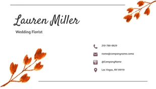 Red Simple Floral Business Card - صفحة 2