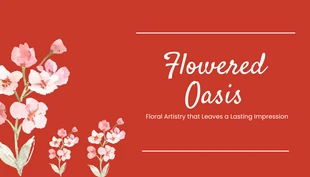 Free  Template: Rote einfache Blumen-Visitenkarte