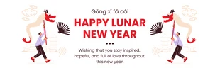 Free  Template: White Modern Classic Illustration Happy Lunar New Year Banner