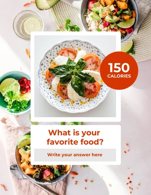 Free  Template: White And Orange Simple Favorite Food Flyer