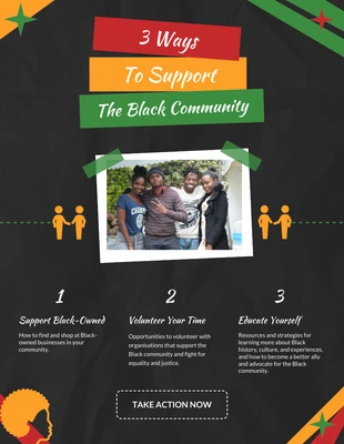 Free  Template: Green Red Yellow Support Black Community