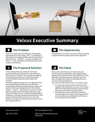 Free  Template: Executive Summary Business Proposal Example