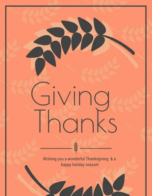Free  Template: Tarjeta contemporánea de Acción de Gracias