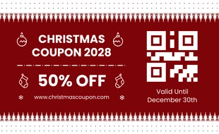 Free  Template: White And Red Minimalist Christmas Coupons