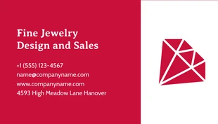 Red And White Minimalist Jewelry QR Code Business Card - صفحة 2