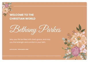 Free  Template: Cartão de batismo branco e creme