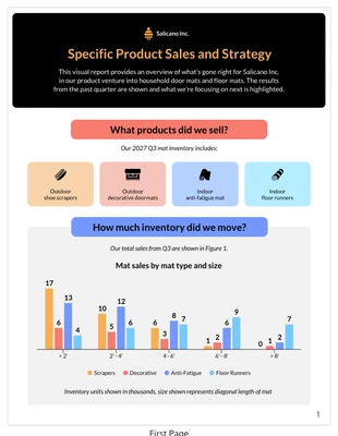 Free and accessible Template: Rapporto sulle vendite di prodotti specifici e sulla strategia di vendita