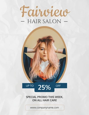 Free  Template: Brown Pastel Paper Texture Flyer Hair Salon