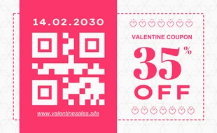 Free  Template: White And Pink Minimalist Love Coupon