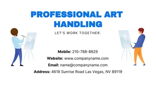 Light Grey And Blue Simple Photo Painter Studio Business Card - صفحة 2