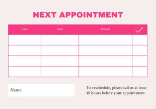 Light Yellow And Pink Minimalist Appointment Card - صفحة 2