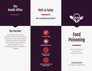 Free  Template: Health Food Safety Informational Tri Fold Brochure