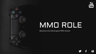 Free  Template: Banner do YouTube de MMO preto para jogos de interpretação de papéis