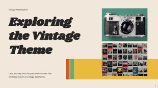 Free  Template: Einfache Vintage-Präsentation in Blaugrün und Orange