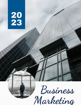 business  Template: غلاف الكتاب الإبداعي الاحترافي الحديث باللونين الأبيض والأزرق