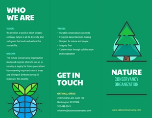 Free  Template: Nature Conservancy Tri Fold Brochure