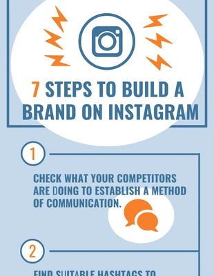 premium  Template: 7 Steps to Build Brand on Instagram Infographic Template