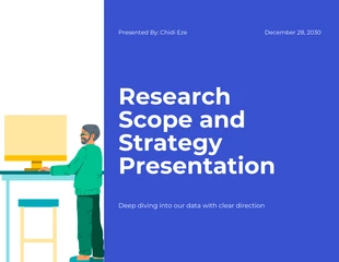 Free  Template: White And Blue Minimalist Professional Strategy Research Presentation