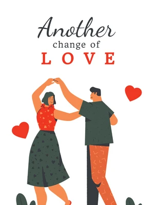 Free  Template: Capa de livro de romance de amor com ilustração fofa