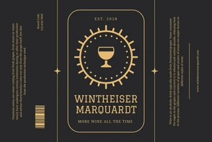 business  Template: Dark Grey Modern Elegant Wine Label