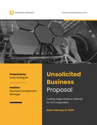 business  Template: Black and Yellow Unsolicited Business Proposal