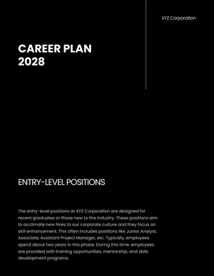 Free  Template: Simple Black And White Career Plan