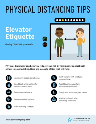 Free  Template: Physical Distancing Elevator Etiquette Poster