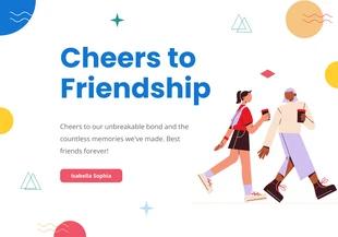 Free  Template: Tarjeta de amistad minimalista plana limpia