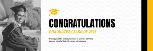 Free  Template: White Yellow And Black Minimalist Futuristic Class Graduation Banner (Bannière de remise des diplômes)