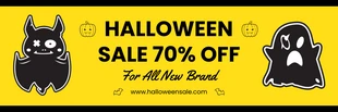 Free  Template: Yellow And Black Cute Illustration Halloween Banner