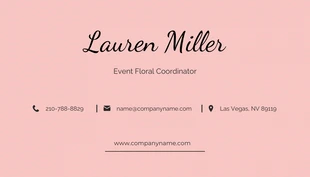 Pink Floral Business Card - Pagina 2