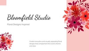 Pink Floral Business Card