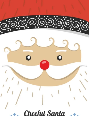 Free  Template: الأبيض والأحمر لطيف سانتا التوضيح عيد الميلاد غلاف الكتاب