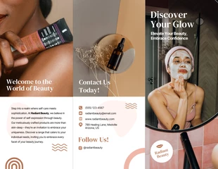 Free  Template: Brown Pinky Beauty Product Tri-fold Brochure