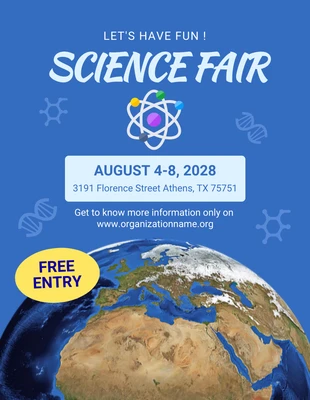Blue Simple Photo Illustration Science Fair Poster