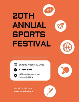 Orange And Black Sports Invitations