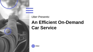 White and Blue Uber Pitch Deck Template - Página 1