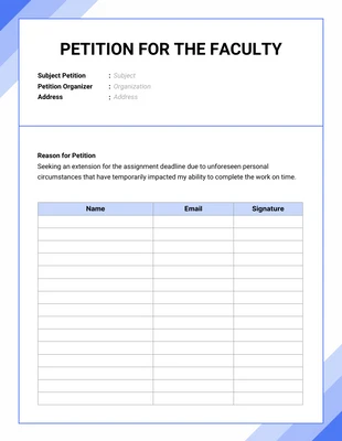 business  Template: Formulario de petición moderno azul