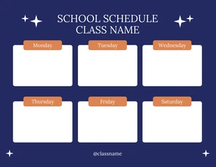 Free  Template: Navy Modern School Schedule Template