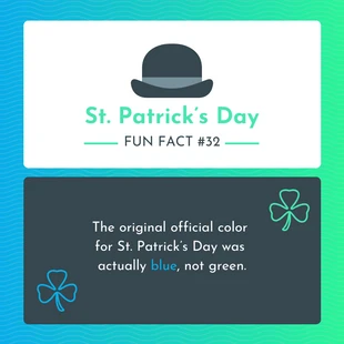 Free  Template: Fun Fact St. Patricks Day Instagram Post